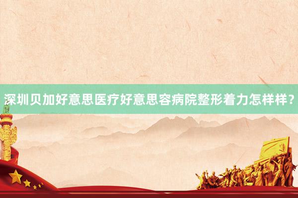 深圳贝加好意思医疗好意思容病院整形着力怎样样？