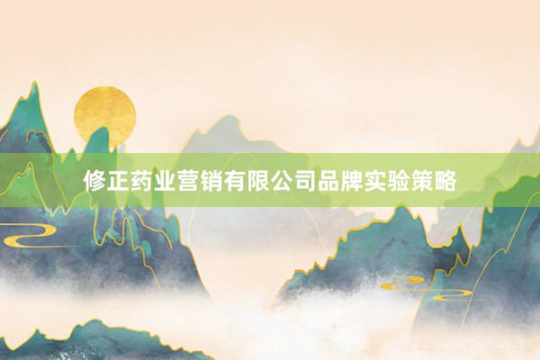 修正药业营销有限公司品牌实验策略